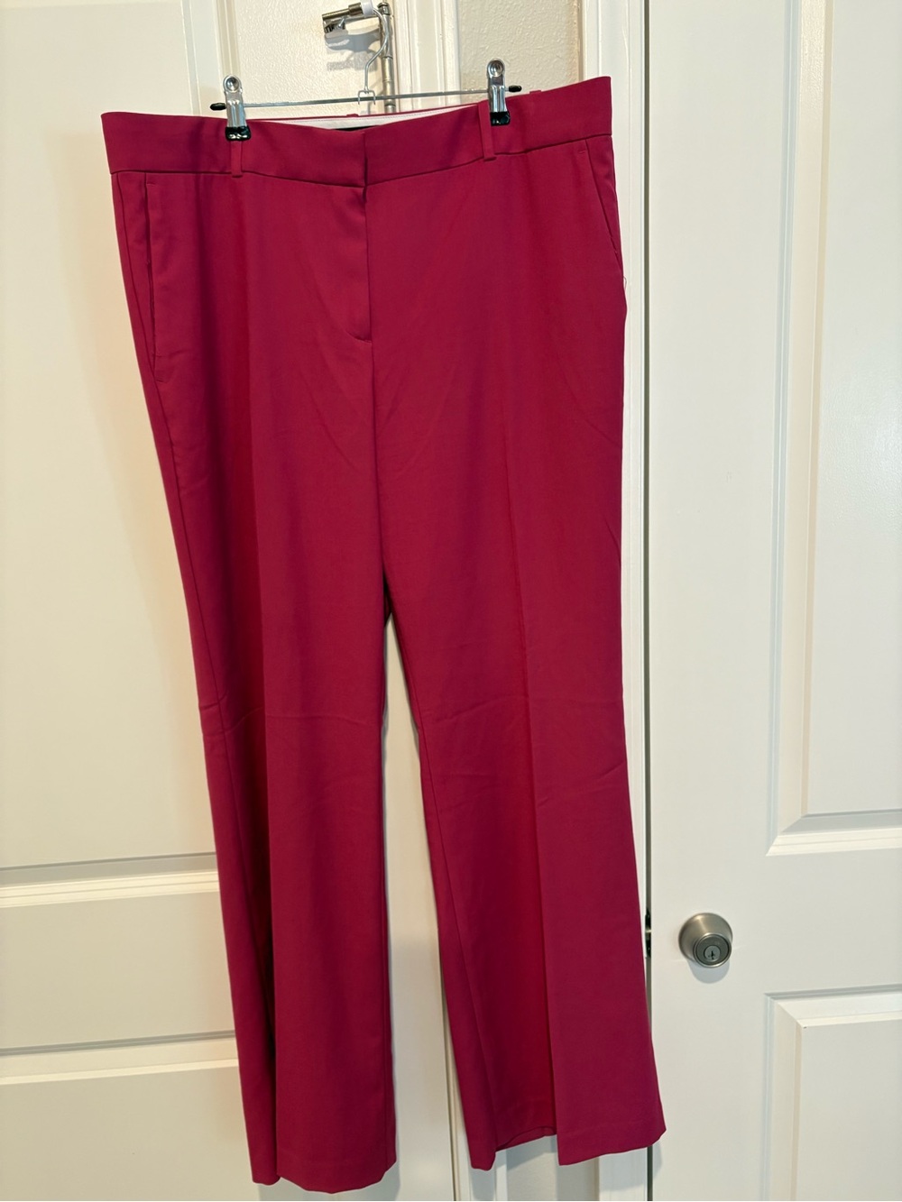 Ann Taylor Wide-Leg High-Waist Pants in Berry Pink - Picture 2 of 4